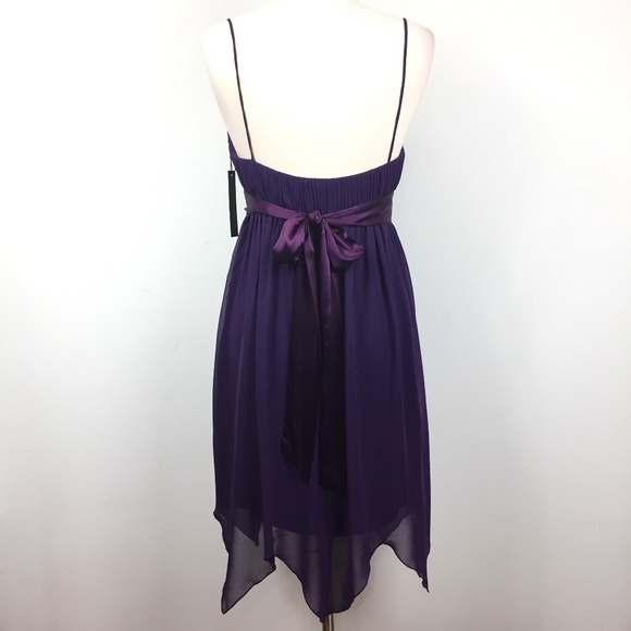 ABS Chiffon & Satin Empire Waist Evening Dress - Picture 3 of 7